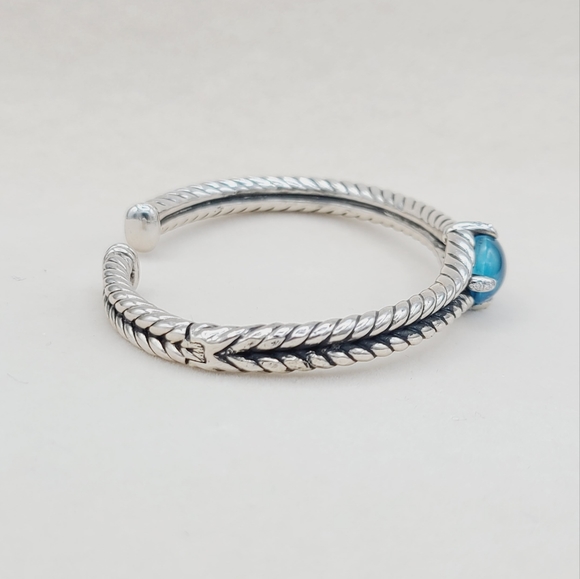 David Yurman Chatelaine Blue Topaz Diamond Bracelet - Picture 3 of 12